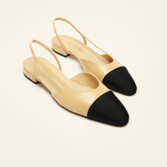 Chic Two-Tone Slingback Flats - Picture 4 of 10